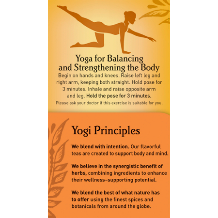 Yoga pose and Yogi tea for Honey Chai Turmeric Vitality