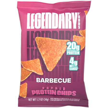 Legendary Foods Popped Protein Chips Barbecue bag front