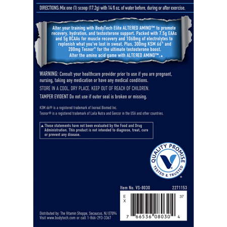 Directions for BodyTech Elite Altered Amino EAA Test Booster