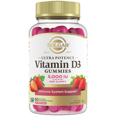 Vitamin D Gummies for Immune Support - 5,000 IU - Strawberry (60 Gummies)
