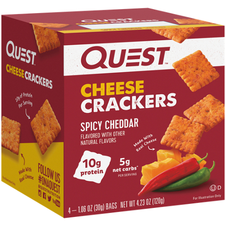 Quest Nutrition Cheese Crackers Spicy Cheddar box view 6