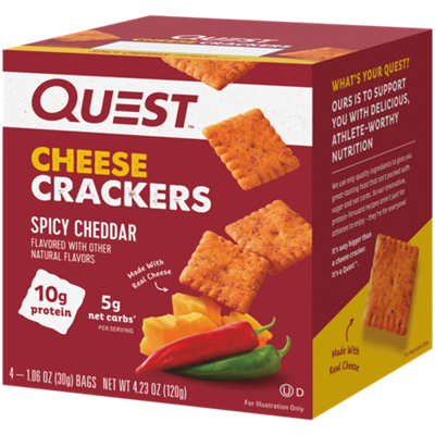 Cheese Crackers - 10g Protein - Spicy Cheddar (4 Bags)