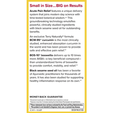 Terry Naturally Acute Pain Relief Liquid Gels Directions