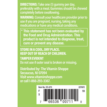 The Vitamin Shoppe Turmeric Gummies Directions
