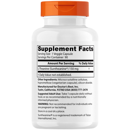 Supplement Facts for Doctors Best L-Theanine 150 MG