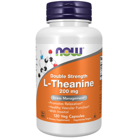 Now Foods Double Strength L-Theanine Stress Management capsules front
