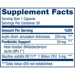 Renew Life Metabolic Boost Capsules Supplement Facts Label