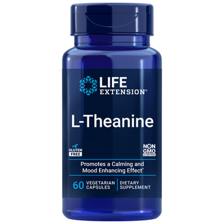 Life Extension L-Theanine for Calm Mood capsules 100 MG bottle front