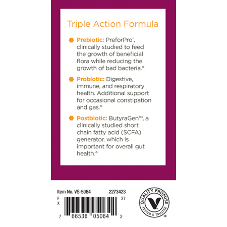Triple Action Formula label with quality promise seal