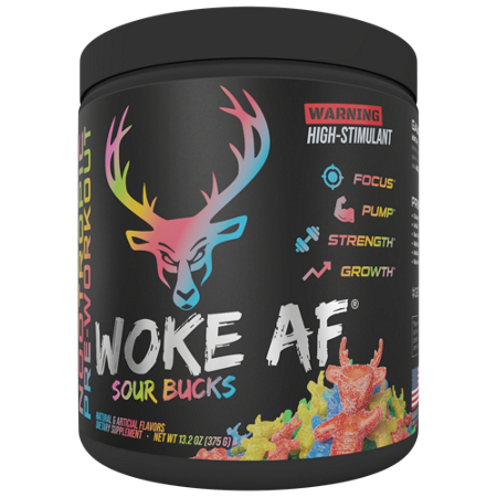 Woke AF Sour Bucks pre-workout container front