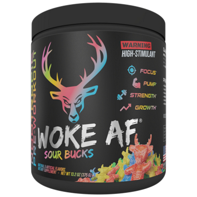 Woke AF High-Stimulant Nootropic Pre-Workout - Sour Bucks (13.2 Oz. / 30 Servings)