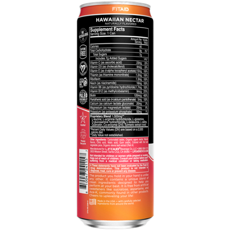 LifeAID FitAid Sports Recovery Hawaiian Nectar label