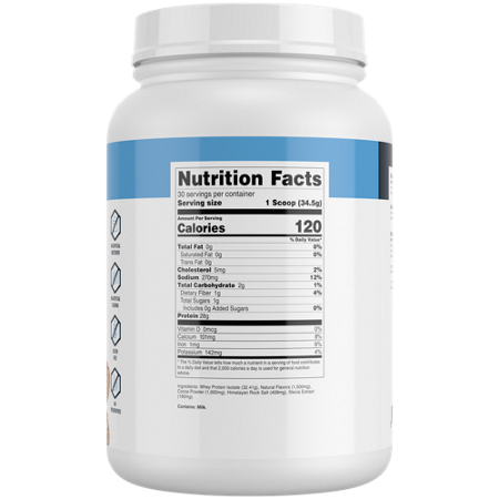 Supplement Facts for Grass Fed Whey Protein Oatmeal Cookie