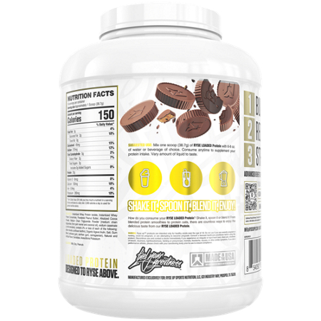Label for Loaded Premium Whey Protein with MCTs Peanut Butter Cup