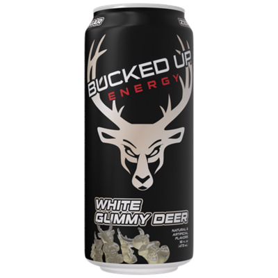 Bucked Up Energy Drink - White Gummy Deer (12 Drinks , 12 Fl Oz. Each)