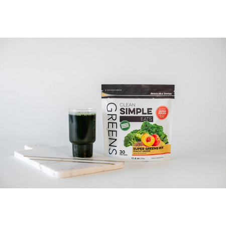 Clean Simple Eats Greens Superfood Powder Mix Peachy Greens view 4
