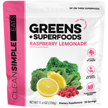 Clean Simple Eats Greens Raspberry Lemonade Powder 30 Servings