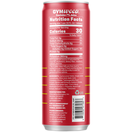 GYM WEED Adaptogen Energy Drink Rainbow Sherbet can view 3