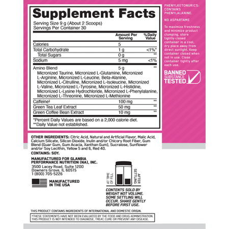 Optimum Nutrition AMIN.O. ENERGY Tropical Sunrise label