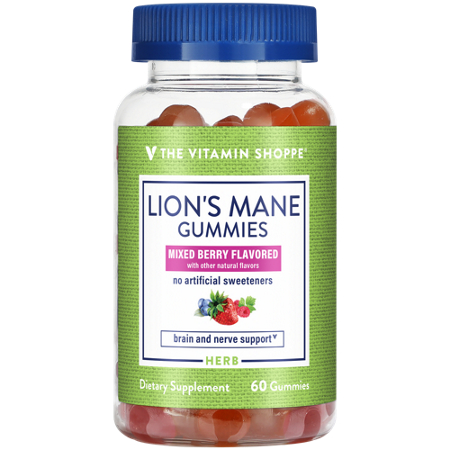 The Vitamin Shoppe Lions Mane Gummies bottle front