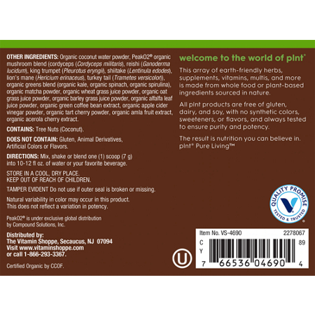 Directions for plnt Energizing Greens Organic Superfood Greens Powder