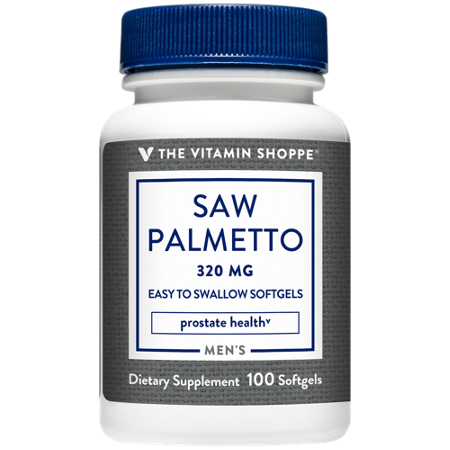 The Vitamin Shoppe Saw Palmetto Softgels 320 MG bottle front