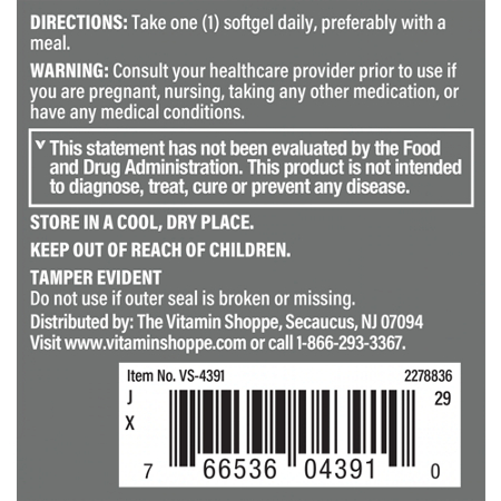 The Vitamin Shoppe Saw Palmetto Extract Softgels Directions