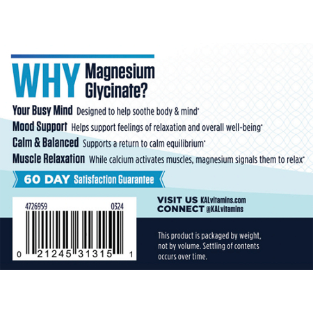 KAL Magnesium Powder Drink Mix 325 MG Blueberry