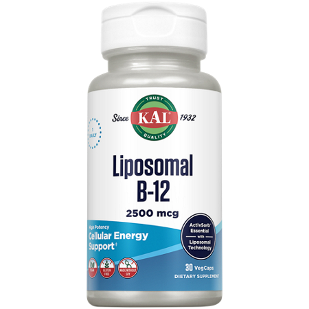 KAL Liposomal B-12 Cellular Energy Support capsules 2500 mcg bottle front