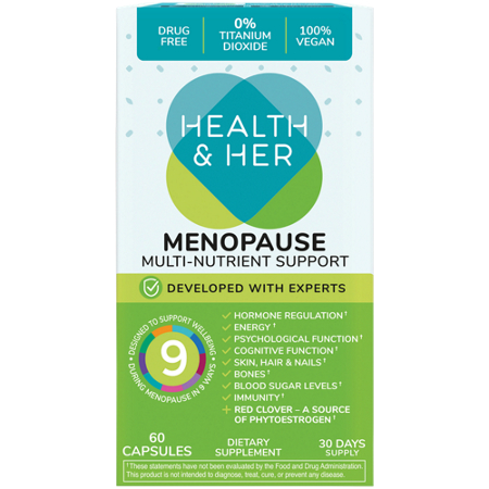 Health and Her Menopause Multi-Nutrient Support box front