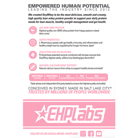 EHP Labs OxyWhey Lean Wellness Protein Strawberry Milkshake view 4