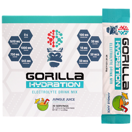 Gorilla Mind Gorilla Hydration Electrolyte Drink Mix box front