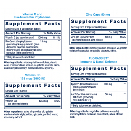 Supplement Facts for Life Extension Immune Packs