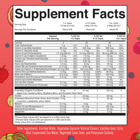 MARYRUTH'S Liquid Morning Multivitamin Label