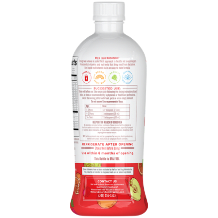 MaryRuth's Liquid Morning Multivitamin Essentials bottle back