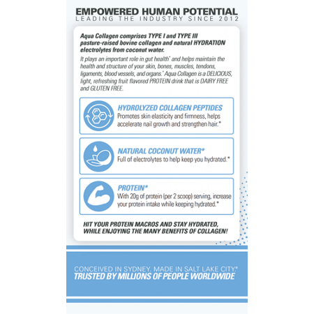 EHP Labs Aqua Collagen Protein Powder Hydration Watermelon Wow view 4