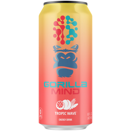 Gorilla Mind Energy Drink Tropic Storm can front