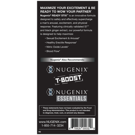 Directions for Nugenix Ready Stix Sexual Excitement Booster Sour Blue Raspberry