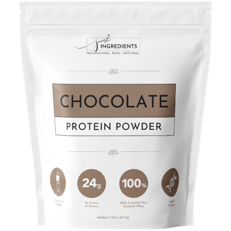 Just Ingredients Chocolate Protein Powder bag front
