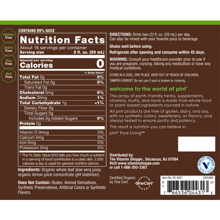 Directions for plnt Organic Aloe Vera Juice Whole Leaf Superfood