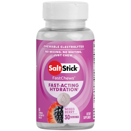 SaltStick Electrolyte Fast Chews Mixed Berry bottle front