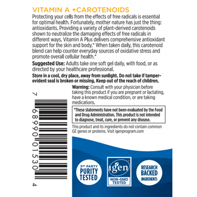 Vitamin A + Carotenoids - Antioxidant Support for Skin & Cellular Health (30 Softgels)