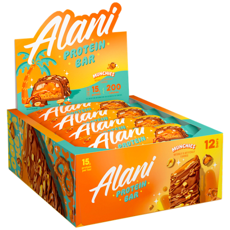 Alani Nu Protein Bar Munchies 12 bars box front