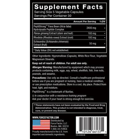 Supplement Facts label for Force Factor Anabolic Muscle Builder