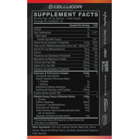 Cellucor C4 Ultimate Pre-Workout Supplement Facts Label