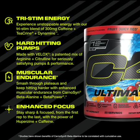 C4 Pre-Workout Hawaiian Punch 20 Servings, Cellucor