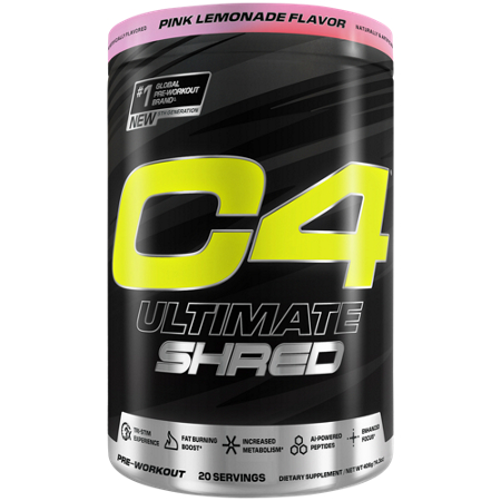 C4 Ultimate Shred Pre-Workout Pink Lemonade container front