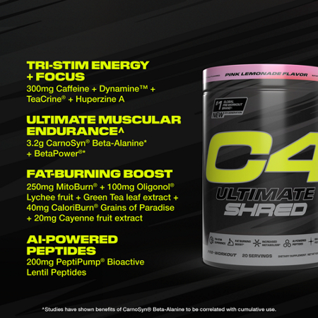 C4 Ultimate Shred Pre-Workout Pink Lemonade view 7