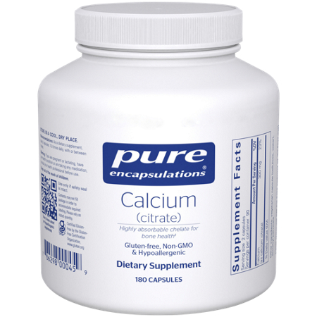 Pure Encapsulations Calcium Citrate 300 MG capsules bottle front