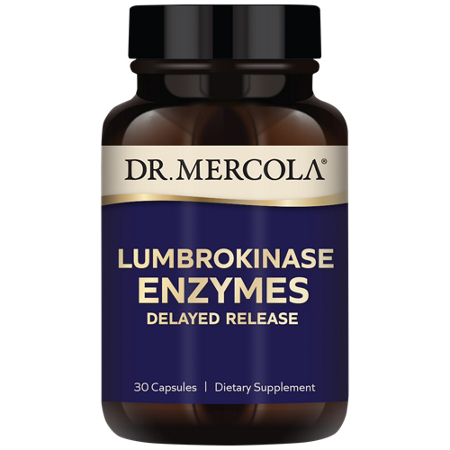 Mercola Lumbrokinase Enzymes Delayed Release capsules bottle front